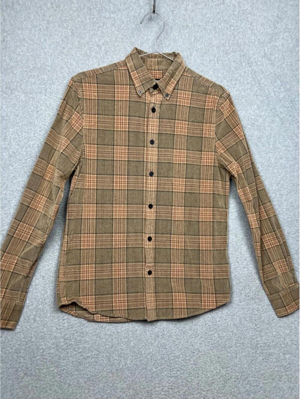Express Mens Fleece Western Plaid Button Up Shirt S Long Sleeve Casual Outdoor